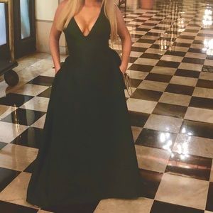 Plunge cut gown with pockets!